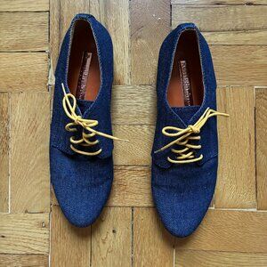 Rupert Sanderson Denim Lace Oxfords